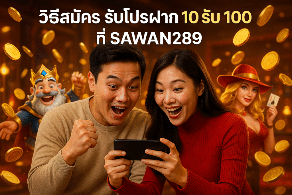วิธีสมัคร รับโปรฝาก 10 รับ 100 ที่ SAWAN289